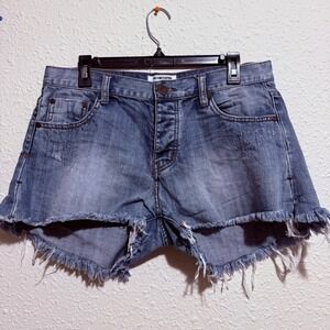 One Teaspoon 29 Bandits Relaxed Fit Shorts long rise twisted Button Fly Blue‎